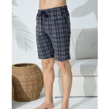 Kly Pijama 196B Battal Büyük Beden Ekoseli Tek Şort