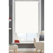 Brillant Beyaz Stor Perde Kalın Kumaş Özellikli Düz Desenli Alüminyum Kasa 80 x 200 cm