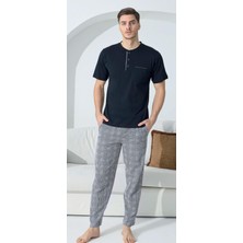 Kly Pijama Kly 9507 Yarım Kol Altı Kareli Pijama Takım