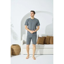 Kly Pijama Kly 9404 Midi Yaka Kareli Şort Pijama Takım