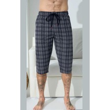Kly Pijama 195B Battal Büyük Beden Ekoseli Tek Kapri