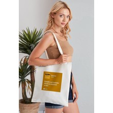 Elimin Ucunda Melankoli Model Baskılı Günlük Kullanım Özel Baskı Bez Omuz Çantası Hediyelik Tote Bag