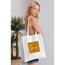 Elimin Ucunda Melankoli Model Baskılı Günlük Kullanım Özel Baskı Bez Omuz Çantası Hediyelik Tote Bag