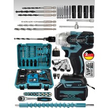 Germany Steel 128VF Professional Somun Bijon Sökme Şarjlı Darbeli Matkap Vidalama Set Setli 32 Parça Germ1-K9