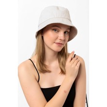 Saria Moda Kadın Bej Bucket Şapka
