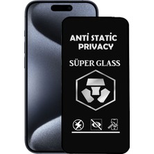 Caseart Apple iPhone 15 Pro Tam Kaplayan Anti Statik Hayalet Süper Cam Ekran Koruyucu