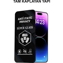 Caseart Apple iPhone 15 Tam Kaplayan Anti Statik Hayalet Süper Cam Ekran Koruyucu