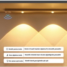 Rultech 40CM Sensörlü Şarjlı Taşınabilir Kablosuz LED Mutfak Giysi Dolabı Merdiven Aydınlatma Gece Lambası Işıldak