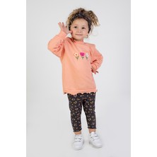 Harika Kids Kız Bebek Iki Iplik Kumaş Orta Kalınlıkta Nakışlı Bandana Dahil Örme Basic Eşofman Takımı