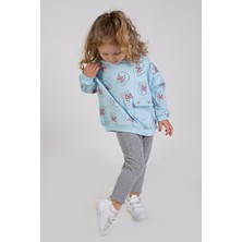 Harika Kids Kız Bebek&çocuk Iki Iplik Kumaş Orta Kalınlıkta Örme Basic Oversize Alt Üst Eşofman Takımı