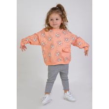 Harika Kids Kız Bebek&çocuk Iki Iplik Kumaş Orta Kalınlıkta Örme Basic Oversize Alt Üst Eşofman Takımı