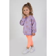 Harika Kids Kız Bebek&çocuk Iki Iplik Kumaş Orta Kalınlıkta Örme Basic Oversize Alt Üst Eşofman Takımı