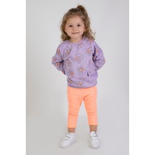 Harika Kids Kız Bebek&çocuk Iki Iplik Kumaş Orta Kalınlıkta Örme Basic Oversize Alt Üst Eşofman Takımı
