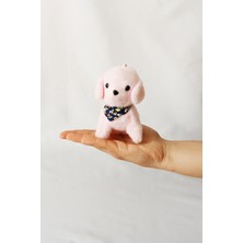 Dudu Kids Peluş Köpekli Anahtarlık - 12 cm - Fularlı - Pembe - Doğum Günü Hediyesi - Çanta Süsü - Oyuncak