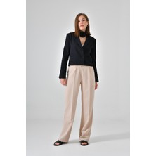 Saade Siyah Kol Detaylı Regular Blazer Ceket