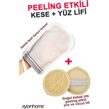 Aytan Home Hakiki Floş Ipek Banyo Kesesi, Peeling Etkili Yüz ve Vücut Lifi (Duş Hamam Seti)