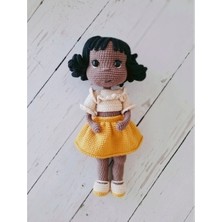 Carmelina Örgü Zenci Kız Bebek Alini Doll, Amigurimi