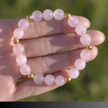 NBS Beautiful Naturel Stones Şifa Doğal Taş Bileklik ( Pembe Kuvars ) 8 mm