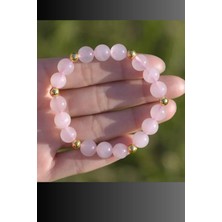 NBS Beautiful Naturel Stones Şifa Doğal Taş Bileklik ( Pembe Kuvars ) 8 mm