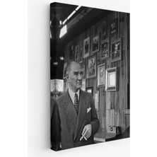 Doğal Tercih Atatürk Portre Tablosu Mustafa Kemal Atatürk Dikdörtgen Dekoratif Kanvas TABLO-FK-135
