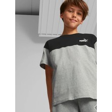 Puma Düz Gri Erkek T-Shirt 67009704 Puma Power Colorblock Tee