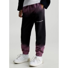 Calvin Klein Lastikli Paça Siyah - Mor Kadın Eşofman Altı IU0IU005100H9