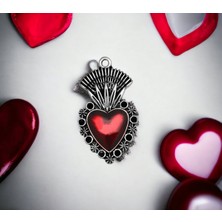 Shopiolog Gotik Kalp Charms Corazon Kanatlı Kolye 925 Ayar Gümüş Kaplama Doğum Günü Parti Yldönümü Hediye