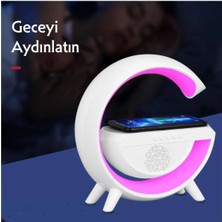 Hiqonic  Akıllı Gece Lambası Speaker Bluetooth Hoparlör Kablosuz Şarj Rgb Masa Lambası Yatak Odası Dekor