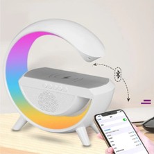 Hiqonic  Akıllı Gece Lambası Speaker Bluetooth Hoparlör Kablosuz Şarj Rgb Masa Lambası Yatak Odası Dekor