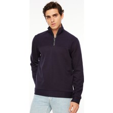 Fabrika Comfort Bato Yaka Düz Lacivert Erkek Sweatshırt FC3WM-SWT327