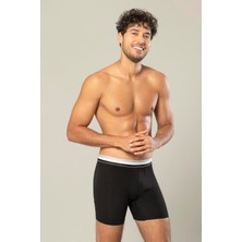 Erdem İç Giyim Erdem Siyah Pamuk Elastan Uzun Boxer 1415