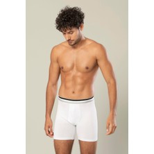 Erdem İç Giyim Erdem Beyaz Pamuk Elastan Uzun Boxer 1415