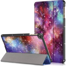 ZSHSKJ Custer Painted Painted 3-Folding Holder Tablet Pc Leather Case For Honor Pad 7 10.1inch/x8/x8 Lite (Yurt Dışından)