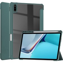 ZSHSKJ Huawei Matepad 11 2021 Için Üç Kat Şeffaf Tpu Yatay Çevirme Deri Kılıf Kalem Yuvası ve Üç Katlı Tutucu ve Uyku / Uyandırma Fonksiyonu For Huawei Matepad 11 2021 (Yurt Dışından)