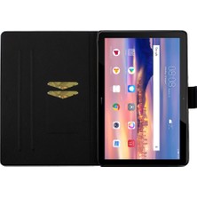 ZSHSKJ Huawei Mediapad Için T5 Çiçek Desen Yatay Kapak Deri Kılıf Kart Yuvaları ve Tutucu ile (Yurt Dışından)