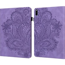 ZSHSKJ Huawei Matepad Için 10.4 Tavuskuşu Kabartmalı Desen Tpu + Pu Yatay Flip Deri Kılıf Tutucu ve Kart Yuvaları ve Cüzdan ve Uyku / Uyandırma Fonksiyonu (Yurt Dışından)