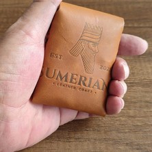 Sumerian Wallet Minimalist Deri Kartlık Taba (Anahtarlık Hediye )