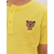 Luess Erkek Çocuk Nakış Detaylı Hakim Yaka Tshirt