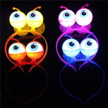 Çerçici Rengarenk 3 Farklı Fonksiyonda Yanan LED Işıklı Uzaylı Göz Taç 1 Adet 18X12 cm