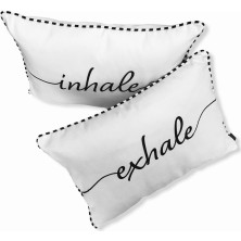 Jwk Home Inhale & Exhale Baskılı Biyeli Kırlent Kılıf Takım (35X50 - 35X50)