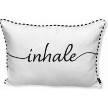 Jwk Home Inhale & Exhale Baskılı Biyeli Kırlent Kılıf Takım (35X50 - 35X50)