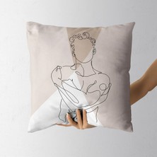 Jwk Home Nü 3 Erkek Çizgisel Özel Tasarım Çift Taraflı Kırlent Kılıfı (45X45)