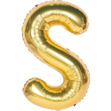 Tinky Winky Folyo Balon Parti Süsleme Malzemesi 40 Inç 1 Metre Büyük Boy Harf Altın Renk