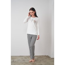 Pjs 24505 Kadın Patlı Çizgili Pijama Takım