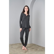 Pjs 24591 Kadın Yumoş Şardonlu Ribana Pijama Takım