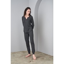 Pjs 24591 Kadın Yumoş Şardonlu Ribana Pijama Takım