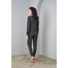 Pjs 24591 Kadın Yumoş Şardonlu Ribana Pijama Takım