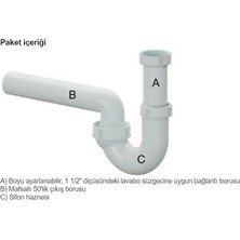 Dallmer koku önleyici evye sifonu 100/0, 1 1/2'', DN50, süzgeçsiz, koku yapmaz, kolay uygulanır, her yöne dönebilen mafsallı 50'lik çıkış borulu