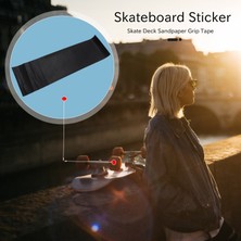 Sagrado Pvc Su Geçirmez Kaykay Güverte Zımpara Kaymaz Bant Griptape Paten Scooter Etiket 84X23CM-SIYAH (Yurt Dışından)