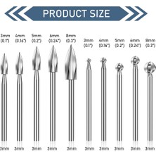 Sagrado 10 Adet Ahşap Oyma Uçları Gravür Matkap Aksesuarları Shank Yuvarlak Burun Koyu Oyma Matkap Ucu Döner Aletler Için (Yurt Dışından)